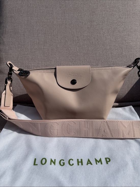 Longchamp Handbags - Longchamp Small Light Pink Leather Crossbody Bag Silver Hardware